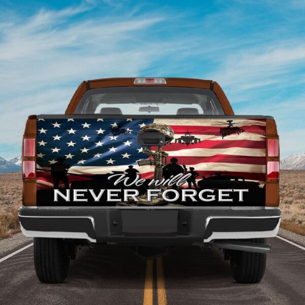 Veteran Tailgate Wrap, We Will Never Forget Tailgate Wrap American Military Graphic Wraps Patriotic Car Accessories