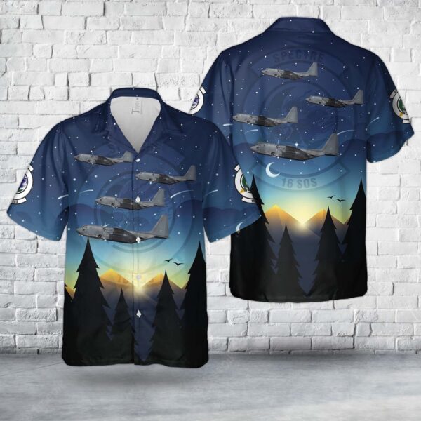 Air Force Aloha Shirt, Cannon Air Force Base, New Mexico, US Air Force 88-1307, AC-130W Stinger II, 16th SOS, 27th SOW Hawaiian Shirt