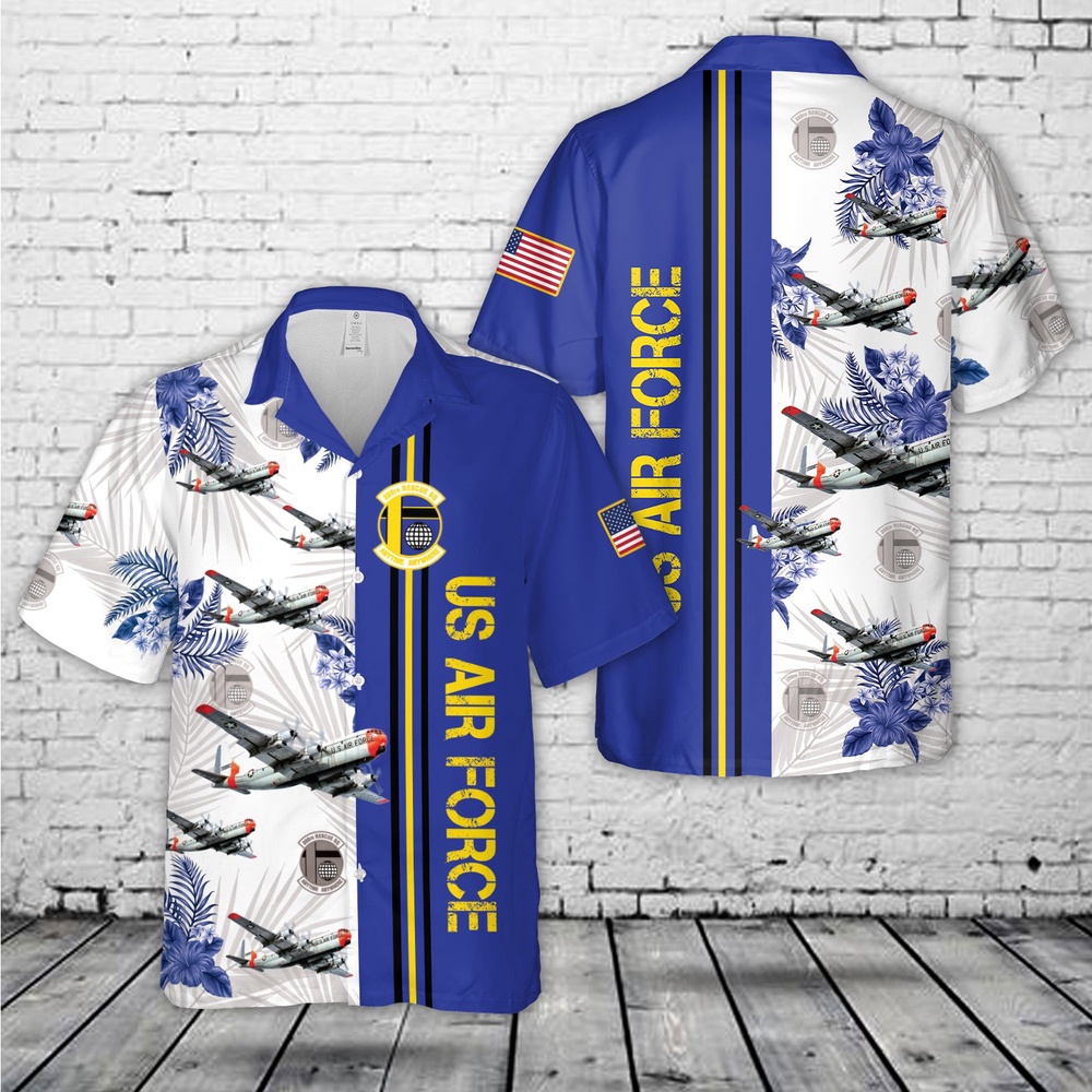 Air Force Aloha Shirt, US Air Force 305th Rescue Squadron Boeing KC-97G-26-BO Stratofreighter Hawaiian Shirt Air Force Aloha Shirt, US Air Force 305th Rescue Squadron Boeing KC-97G-26-BO Stratofreighter Hawaiian Shirt