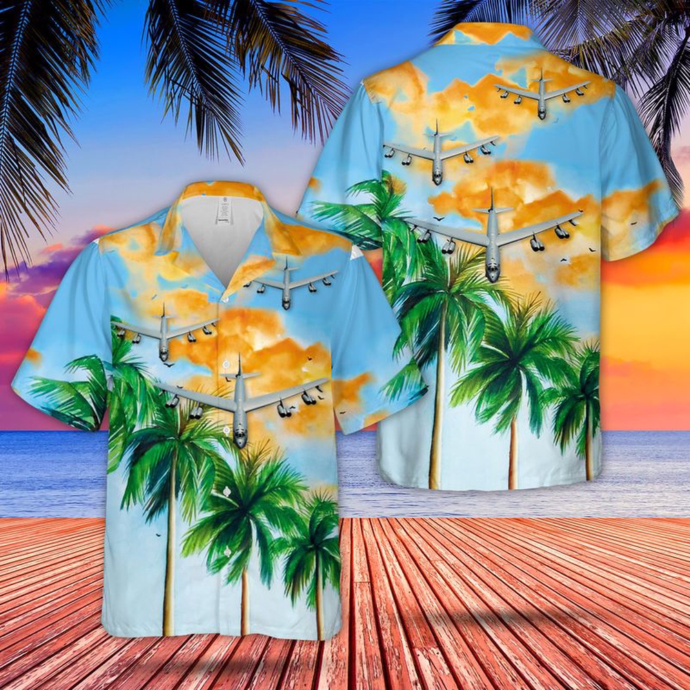 Air Force Aloha Shirt, US Air Force 307th Bomb Wing Boeing B-52H Stratofortress Hawaiian Shirt