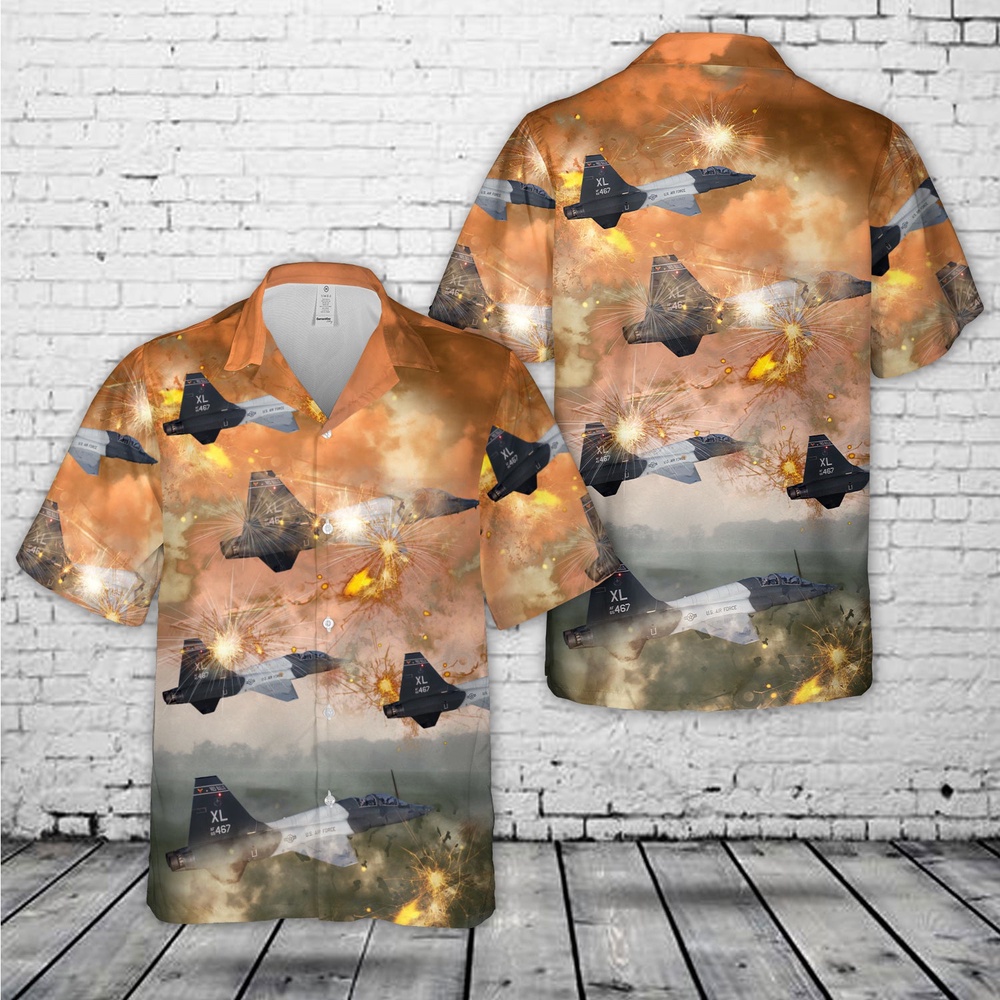 Air Force Aloha Shirt, US Air Force 87th Flying Training Squadron T-38s Hawaiian Shirt Air Force Aloha Shirt, US Air Force 87th Flying Training Squadron T-38s Hawaiian Shirt