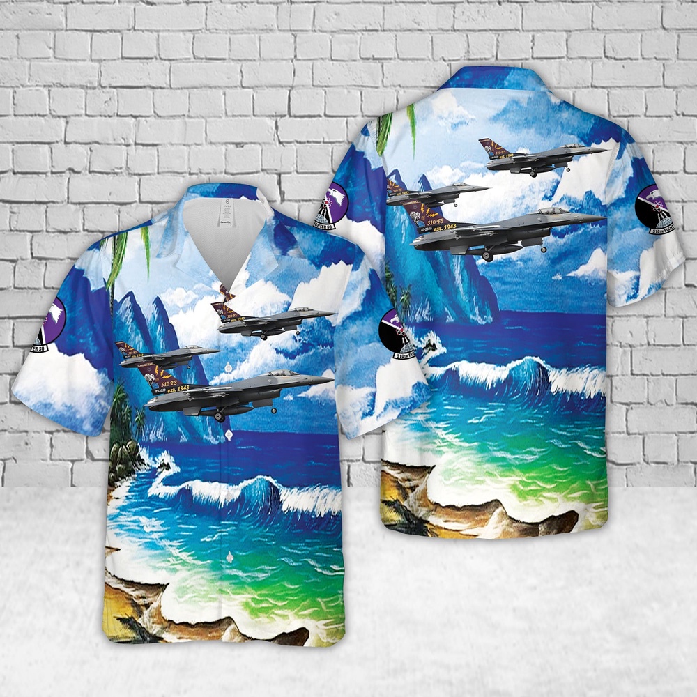 Air Force Aloha Shirt, US Air Force 89-2030, F-16C, 31st FW, 510th FS, Aviano AFB Hawaiian Shirt Air Force Aloha Shirt, US Air Force 89-2030, F-16C, 31st FW, 510th FS, Aviano AFB Hawaiian Shirt