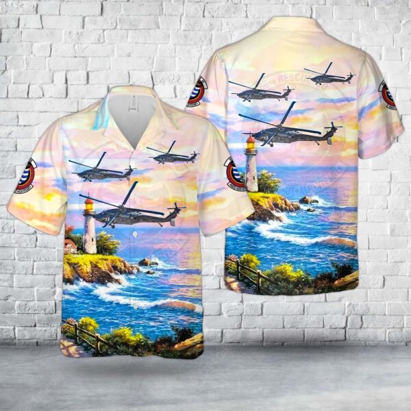Air Force Aloha Shirt, US Air Force 89-26204 – Sikorsky HH-60G Pave Hawk 66th Rescue Squadron Hawaiian Shirt