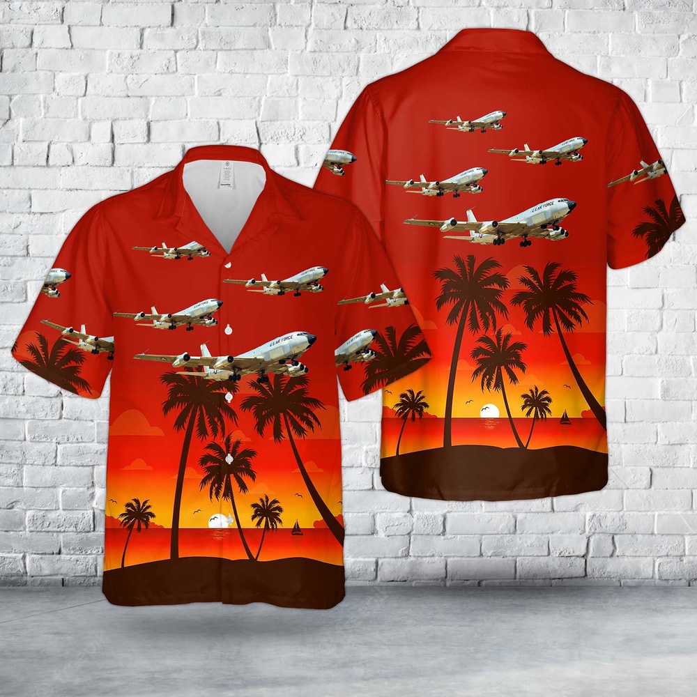 Air Force Aloha Shirt, US Air Force Boeing RC-135C Big Team Hawaiian Shirt Air Force Aloha Shirt, US Air Force Boeing RC-135C Big Team Hawaiian Shirt