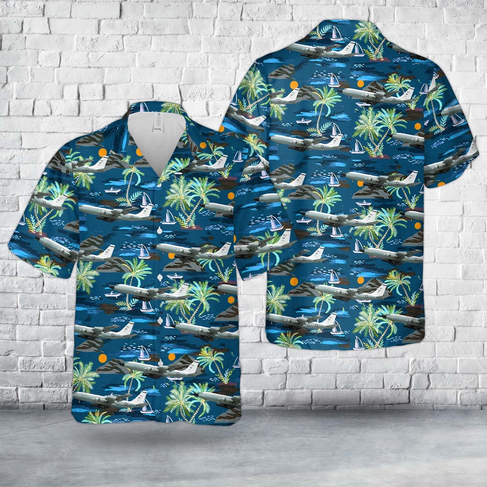 Air Force Aloha Shirt, US Air Force Boeing TC-135S (717-158) Hawaiian Shirt