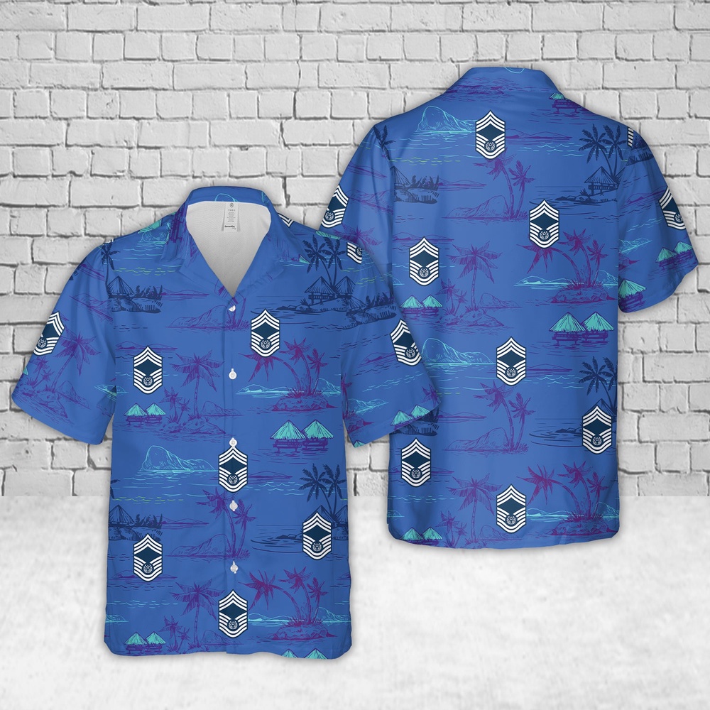 Air Force Aloha Shirt, US Air Force Chief Master Sergeant of the Air Force 1991-2004 insignia Hawaiian Shirt Air Force Aloha Shirt, US Air Force Chief Master Sergeant of the Air Force 1991-2004 insignia Hawaiian Shirt
