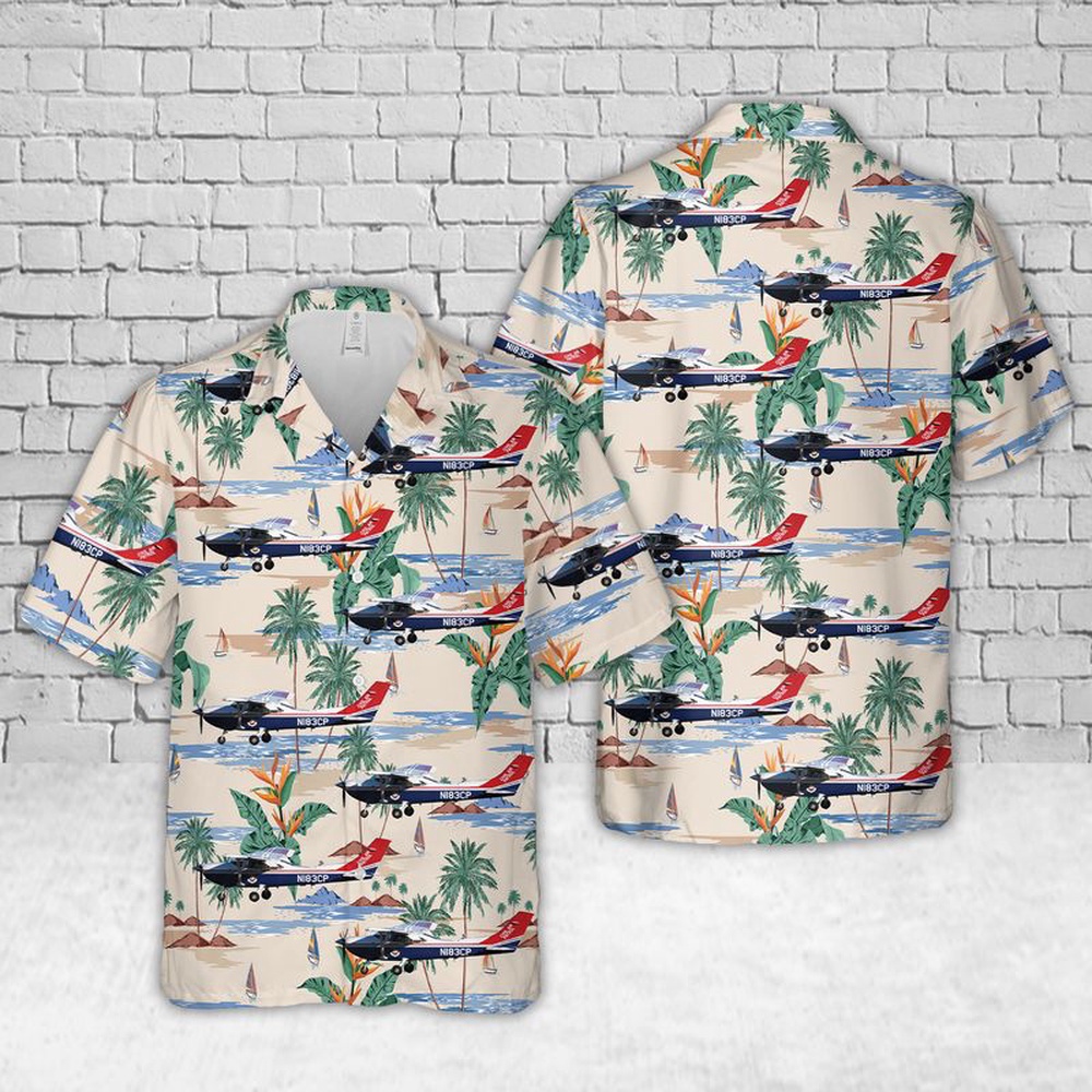 Air Force Aloha Shirt, US Air Force Civil Air Patrol Cessna 182T Skylane Hawaiian Shirt