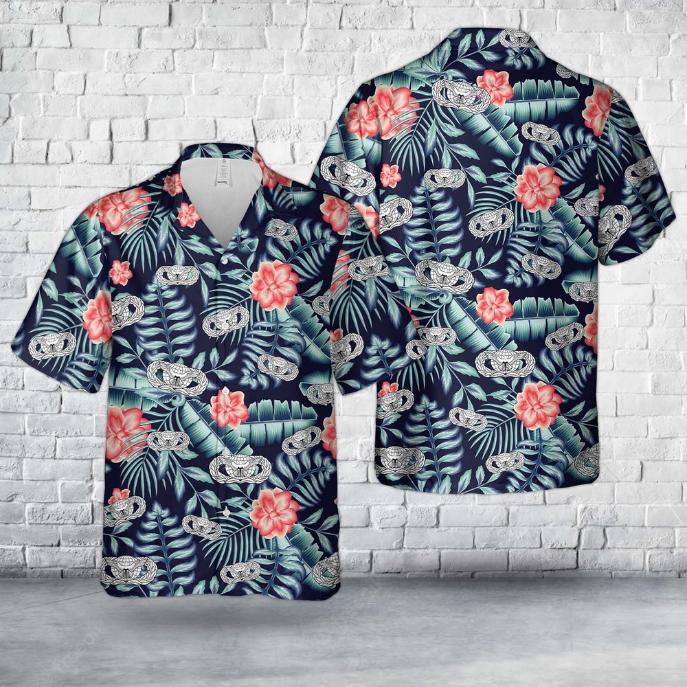 Air Force Aloha Shirt, US Air Force Force Protection Badge Hawaiian Shirt Air Force Aloha Shirt, US Air Force Force Protection Badge Hawaiian Shirt