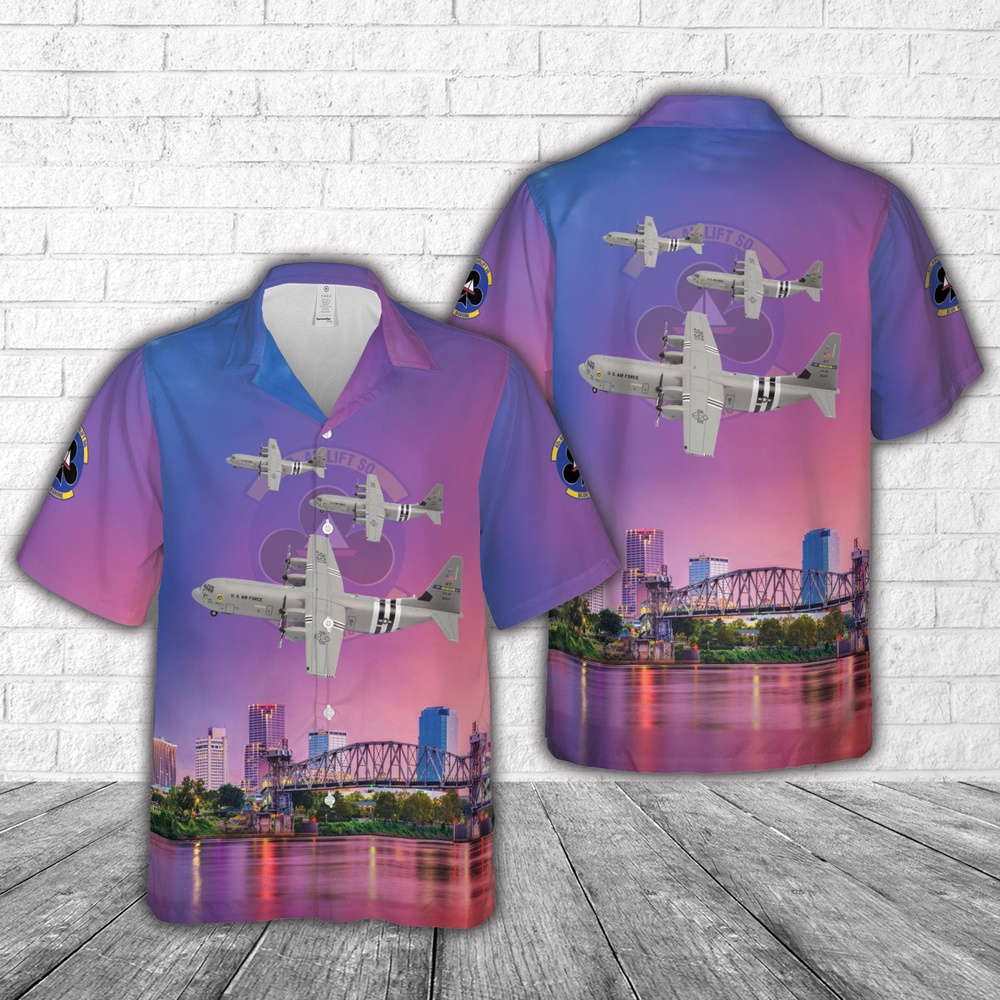 Air Force Aloha Shirt, US Air Force Lockheed Martin C-130J-30 Super Hercules 62nd Airlift Squadron Hawaiian Shirt Air Force Aloha Shirt, US Air Force Lockheed Martin C-130J-30 Super Hercules 62nd Airlift Squadron Hawaiian Shirt