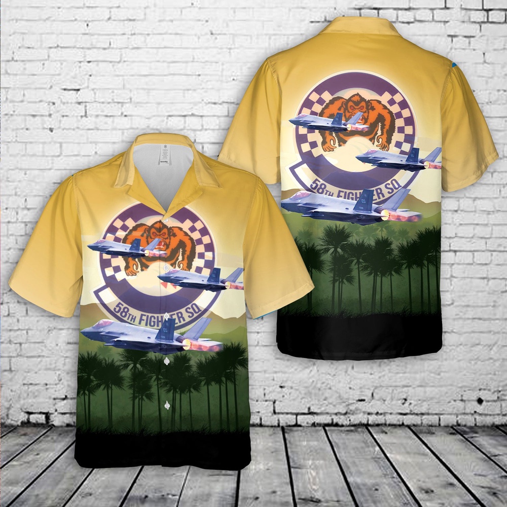 Air Force Aloha Shirt, US Air Force MIGHTY GORILLA F-35A Lightning II Hawaiian Shirt Air Force Aloha Shirt, US Air Force MIGHTY GORILLA F-35A Lightning II Hawaiian Shirt
