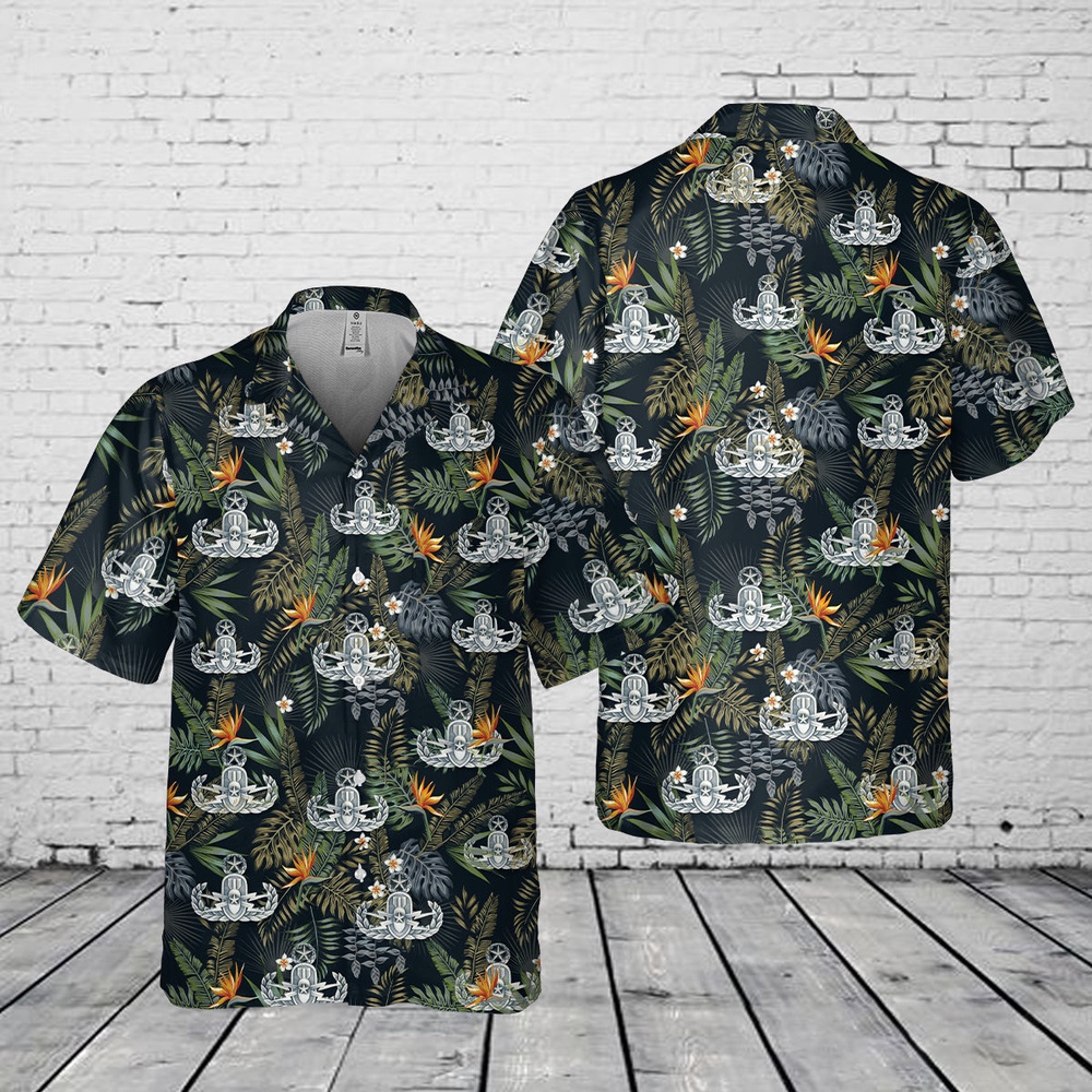 Air Force Aloha Shirt, US Air Force Master Explosive Ordnance Disposal (EOD) Pocket Hawaiian Shirt Air Force Aloha Shirt, US Air Force Master Explosive Ordnance Disposal (EOD) Pocket Hawaiian Shirt