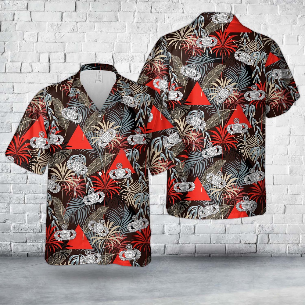 Air Force Aloha Shirt, US Air Force Master Intelligence Badge Hawaiian Shirt Air Force Aloha Shirt, US Air Force Master Intelligence Badge Hawaiian Shirt