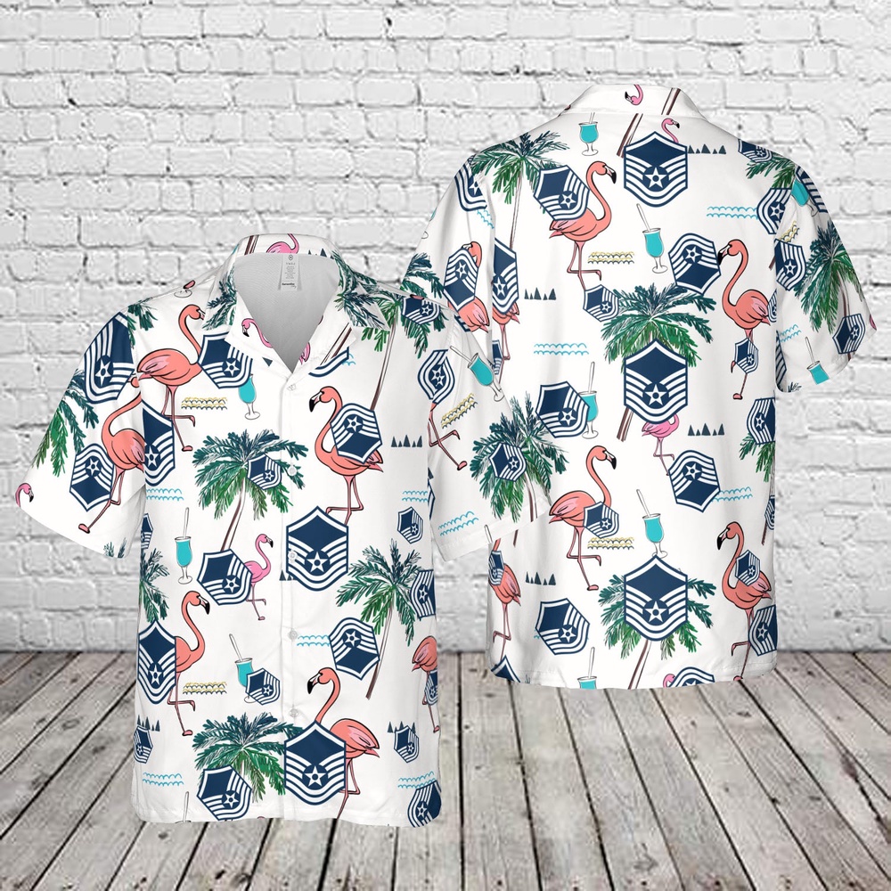 Air Force Aloha Shirt, US Air Force Master sergeant Rank Hawaiian Shirt Air Force Aloha Shirt, US Air Force Master sergeant Rank Hawaiian Shirt