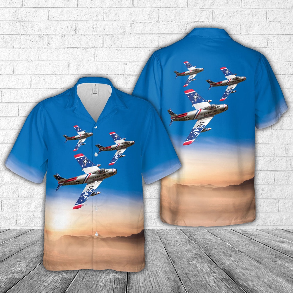 Air Force Aloha Shirt, US Air Force North American F-86F Sabre Hawaiian Shirt Air Force Aloha Shirt, US Air Force North American F-86F Sabre Hawaiian Shirt