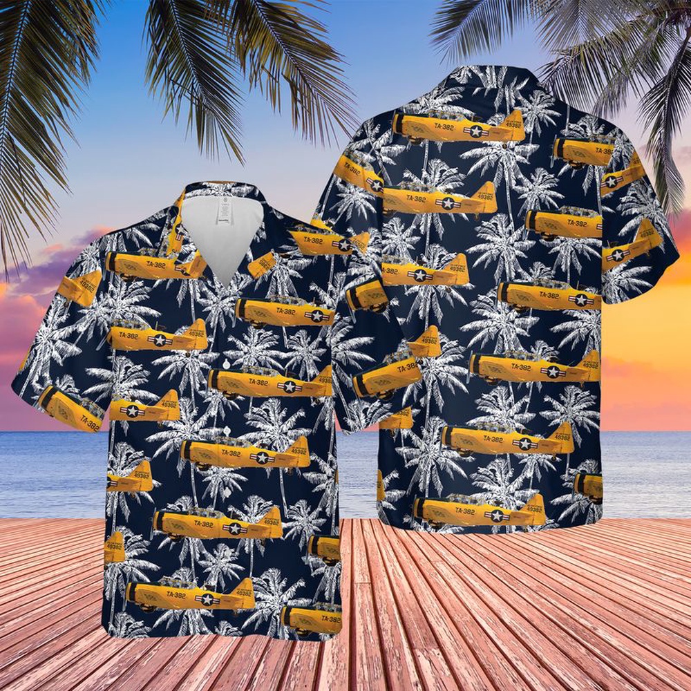 Air Force Aloha Shirt, US Air Force North American T-6G Texan Hawaiian Shirt