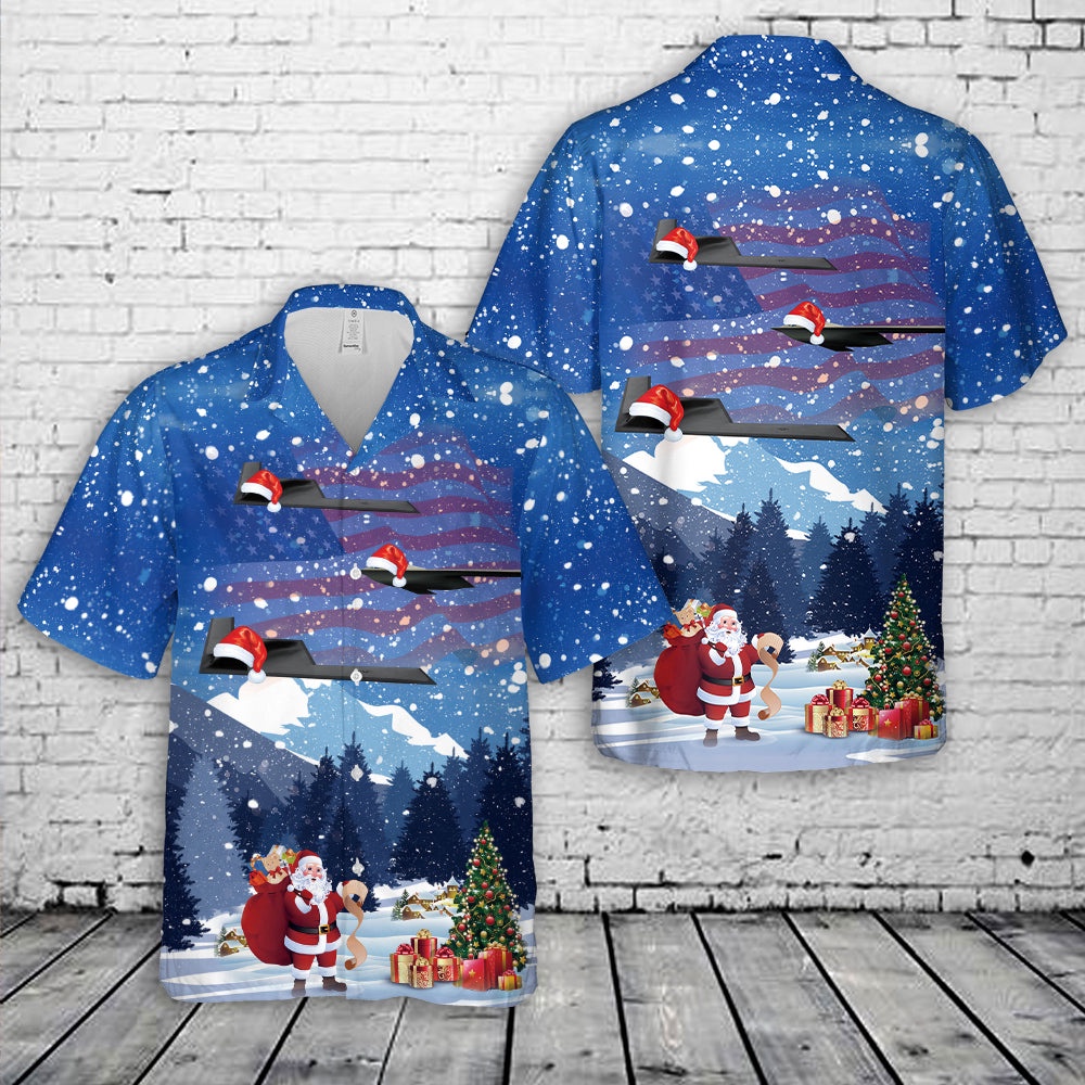 Air Force Aloha Shirt, US Air Force Northrop Grumman B-21 Raider Christmas Hawaiian Shirt Air Force Aloha Shirt, US Air Force Northrop Grumman B-21 Raider Christmas Hawaiian Shirt