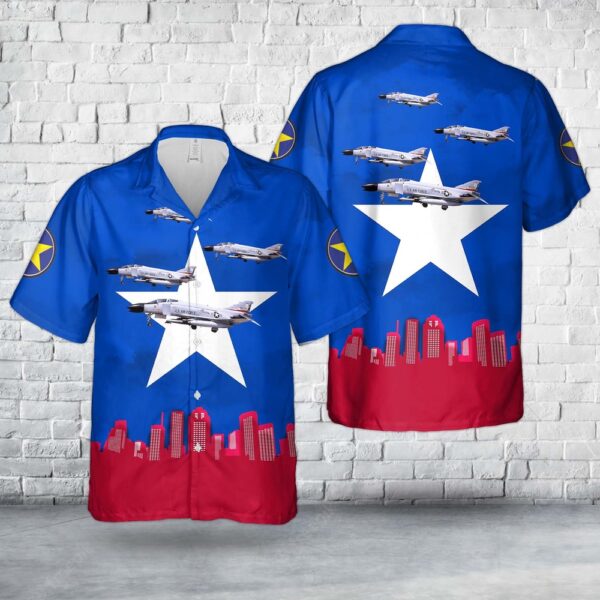 Air Force Aloha Shirt, US Air Force Texas Air National Guard 111th Fighter Interceptor Squadron – McDonnell F-4C-25-MC Phantom 64-0928 Hawaiian Shirt