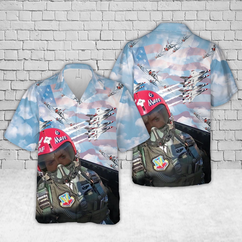 Air Force Aloha Shirt, US Air Force Thunderbirds 6 Hawaiian Shirt