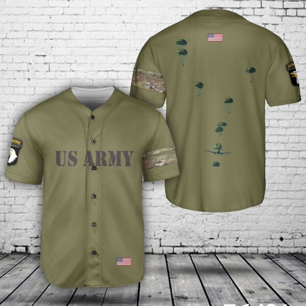 Army Jersey, US Army Paratroopers 101st Airborne Division Parachute Baseball Jersey