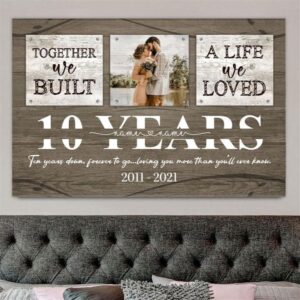 Canvas Prints Valentine s Day Personalized 10 Year Together Canvas Anniversary Gift For Her For Him Couple Lovers Wall Art 1 clyqej.jpg