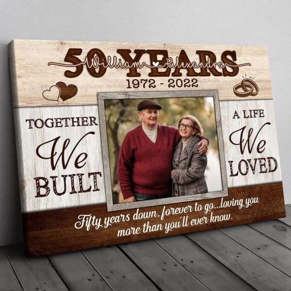 Canvas Prints Valentine’s Day, Personalized 50th Anniversary 50 Year Parent We Built A Life Canvas, Couple Lovers Wall Art