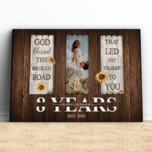 Canvas Prints Valentine s Day Personalized 8th Anniversary Couple God Blessed The Broken Road Canvas Couple Lovers Wall Art 1 sptxog.jpg