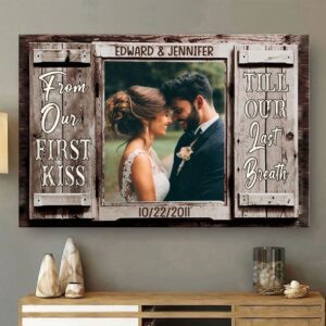 Canvas Prints Valentine s Day Personalized Anniversary Barn Wood Door From Our First Kiss Canvas Couple Lovers Wall Art 1 kfqhfk.jpg