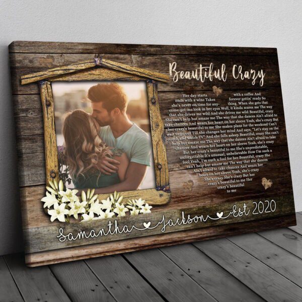 Canvas Prints Valentine’s Day, Personalized Anniversary Beautiful Crazy Couple Gifts Canvas, Couple Lovers Wall Art