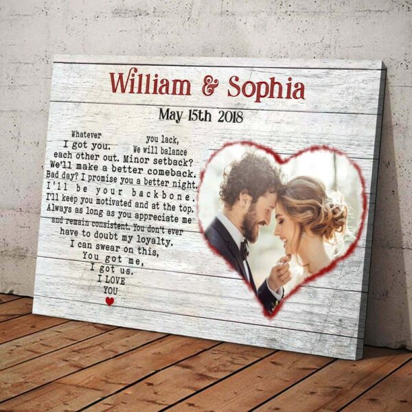 Canvas Prints Valentine’s Day, Personalized Anniversary Gift For Couple I Got Us Canvas, Couple Lovers Wall Art