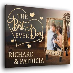 Canvas Prints Valentine s Day Personalized Anniversary Gift The Best Day Custom Photo Date Canvas Couple Lovers Wall Art 1 f1bthi.jpg
