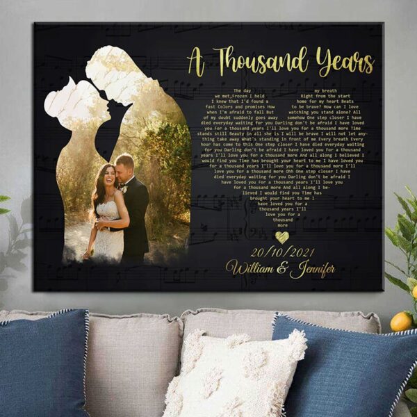 Canvas Prints Valentine’s Day, Personalized Anniversary Wife And Husband Song Lyrics Canvas, Couple Lovers Wall Art