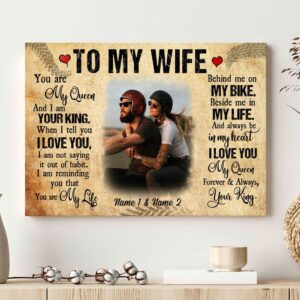 Canvas Prints Valentine s Day Personalized Biker Couple Behind My Bike Beside In My Life Canvas Couple Lovers Wall Art 1 va1v32.jpg