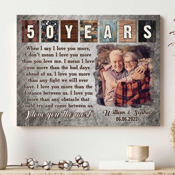 Canvas Prints Valentine’s Day, Personalized Couple Anniversary Custom Year Love Wife Husband Canvas, Couple Lovers Wall Art