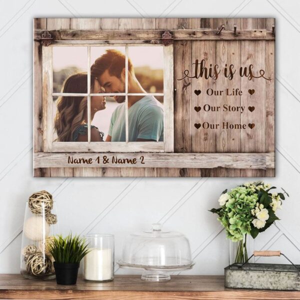 Canvas Prints Valentine’s Day, Personalized Couple Gift For Wife Window This Is Us Canvas, Couple Lovers Wall Art