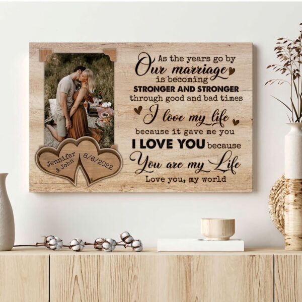 Canvas Prints Valentine’s Day, Personalized Couple Husband Wife My Life Anniversary Canvas, Couple Lovers Wall Art