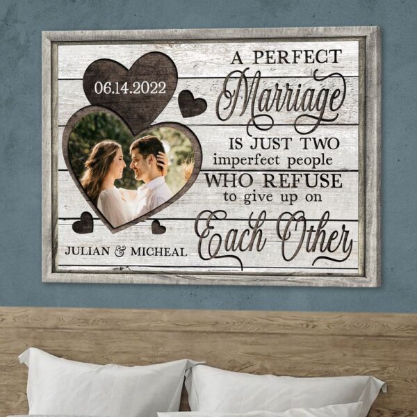 Canvas Prints Valentine’s Day, Personalized Couple Husband Wife Perfect Marriage Anniversary Canvas, Couple Lovers Wall Art