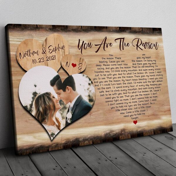 Canvas Prints Valentine’s Day, Personalized Couple Meaningful Favorite Song Lyrics Anniversary Canvas, Couple Lovers Wall Art