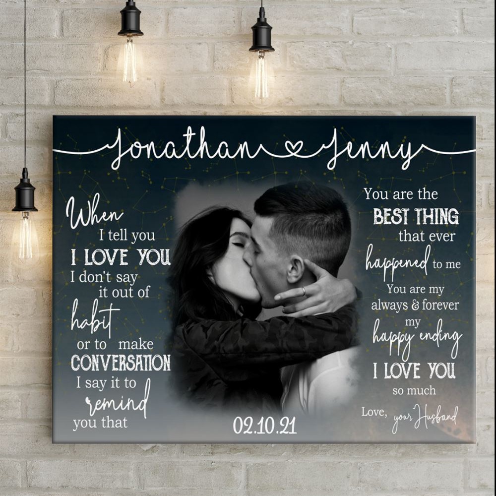 Canvas Prints Valentine’s Day, Personalized Gift For Couple Anniversary Gift When I Love You Canvas, Couple Lovers Wall Art