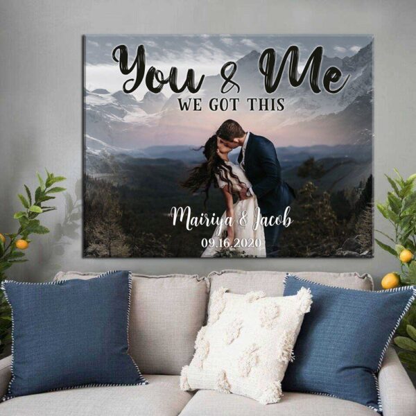 Canvas Prints Valentine’s Day, Personalized Gift For Couple Anniversary You And Me Canvas, Couple Lovers Wall Art