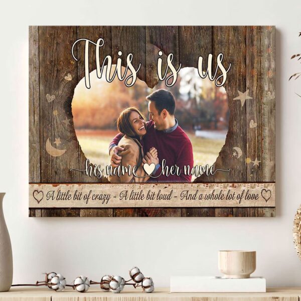 Canvas Prints Valentine’s Day, Personalized Gift For Her For Him Couple This Is Us Heart Canvas, Couple Lovers Wall Art