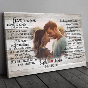 Canvas Prints Valentine s Day Personalized Love Is Patient Couple Anniversary Photo Canvas Couple Lovers Wall Art 1 lduqnn.jpg