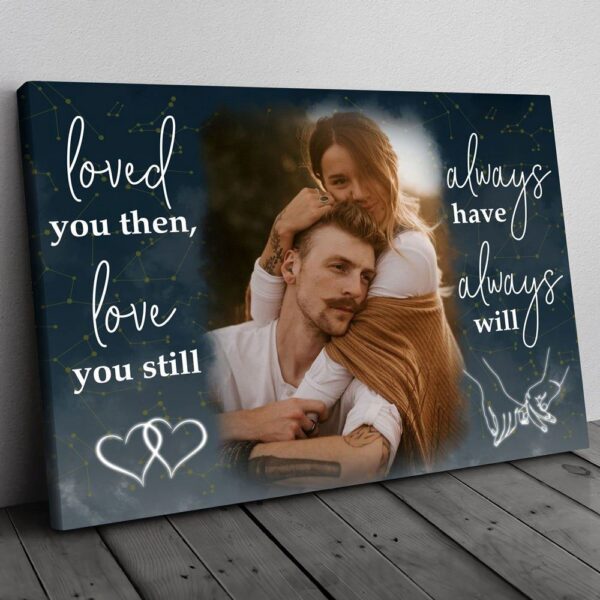 Canvas Prints Valentine’s Day, Personalized Loved You Then Love You Still Couple Custom Photo Canvas, Couple Lovers Wall Art