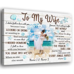 Canvas Prints Valentine s Day Personalized Ocean Fell In Love With Every Aspect Of You Canvas Couple Lovers Wall Art 1 pjpl6o.jpg