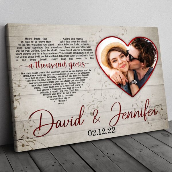 Canvas Prints Valentine’s Day, Personalized Our First Dance Lyrics Anniversary Couple Canvas, Couple Lovers Wall Art