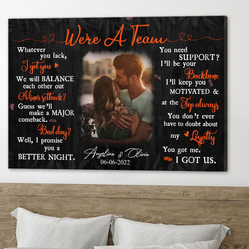 Canvas Prints Valentine's Day, Personalized We Are A Team Anniversary