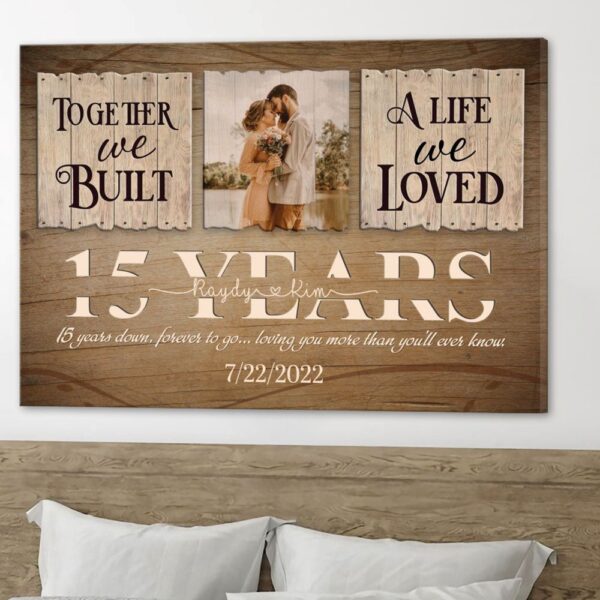 Canvas Prints Valentine’s Day, Personalized Wife Husband Couple 15 Years Together Canvas, Couple Lovers Wall Art