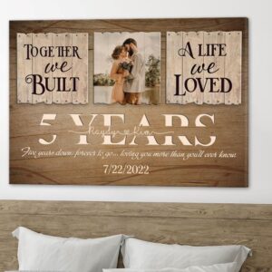 Canvas Prints Valentine s Day Personalized Wife Husband Couple 5 Years Together Anniversary Canvas Couple Lovers Wall Art 1 k2kcid.jpg