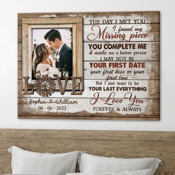 Canvas Prints Valentine’s Day, Personalized Wife Husband Couple Say Love You Anniversary Canvas, Couple Lovers Wall Art