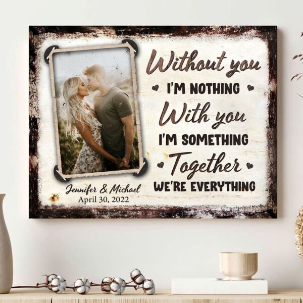 Canvas Prints Valentine’s Day, Personalized Wife Husband Couple With You Anniversary Canvas, Couple Lovers Wall Art