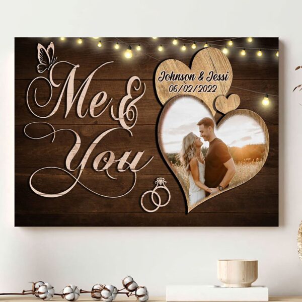 Canvas Prints Valentine’s Day, Personalized Wife Husband You Me Anniversary Canvas, Couple Lovers Wall Art